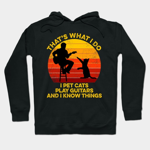 That's What I Do I Pet Cats Play Guitars And I Know Things Hoodie by FogHaland86